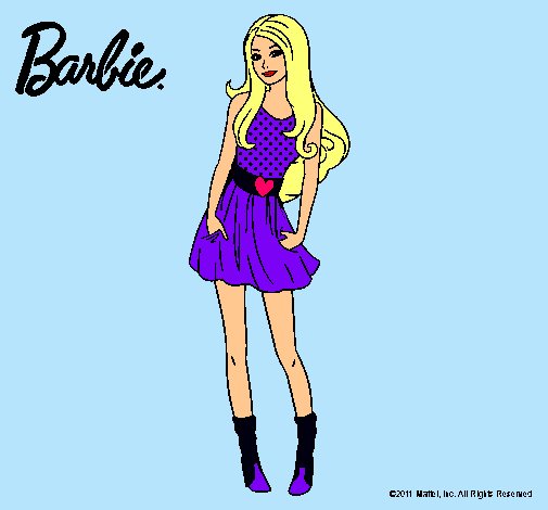 Dibujo Barbie veraniega pintado por Belen-