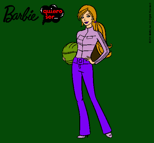 Dibujo Barbie piloto de motos pintado por lurdes22