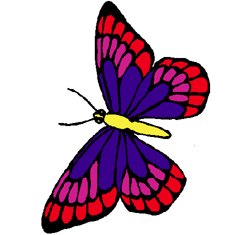 Dibujo Mariposa pintado por besos