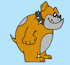 Dibujo Bulldog inglés pintado por guera