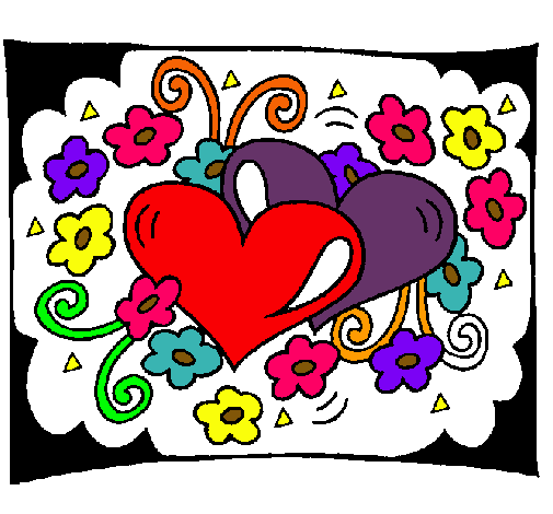 Dibujo Corazones y flores pintado por AlmaNallely