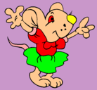 Dibujo Rata con vestido pintado por DESCHI