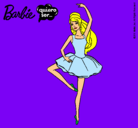Dibujo Barbie bailarina de ballet pintado por hoja