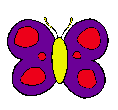 Dibujo Mariposa pintado por besos