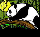 Dibujo Oso panda comiendo pintado por diego51