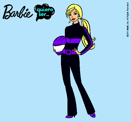 Dibujo Barbie piloto de motos pintado por Belen-