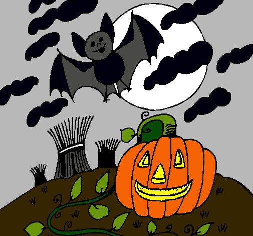 Dibujo Paisaje de Halloween pintado por CLAU2011