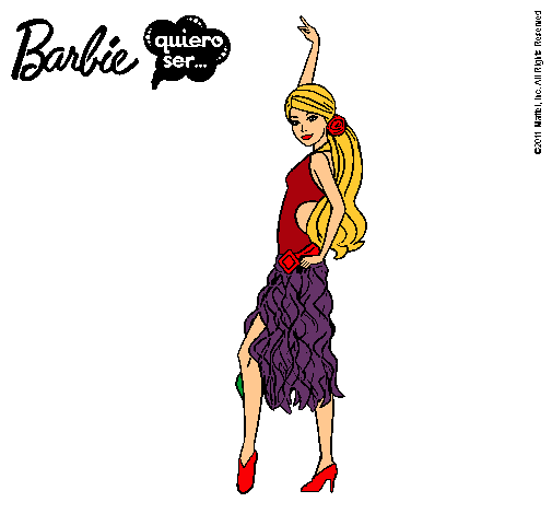 Dibujo Barbie flamenca pintado por dani