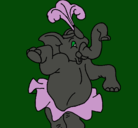 Dibujo Elefante bailando pintado por lurdes22