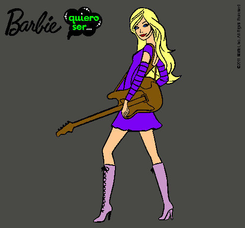 Dibujo Barbie la rockera pintado por lurdes22