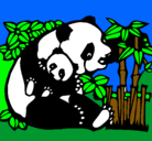 Dibujo Mama panda pintado por rochu