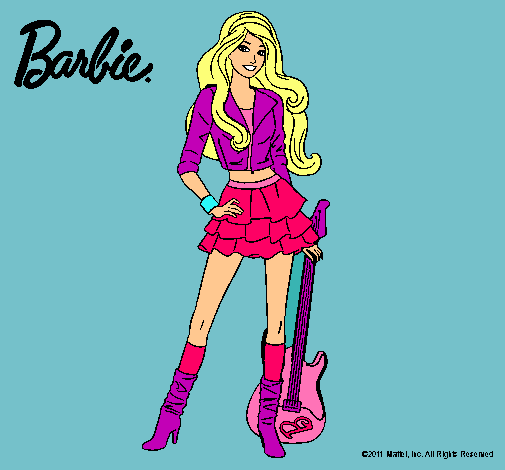 Dibujo Barbie rockera pintado por ainhoa44