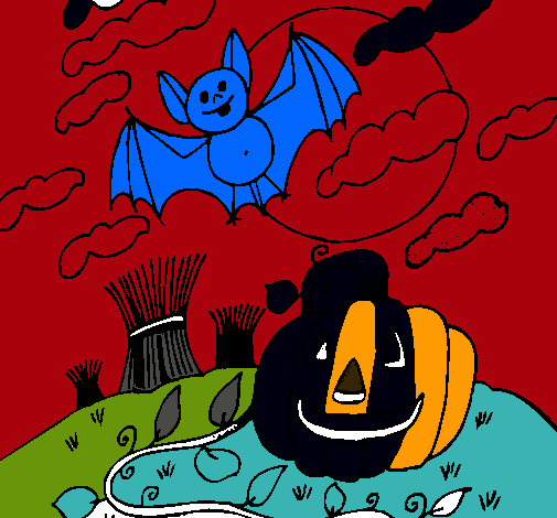 Dibujo Paisaje de Halloween pintado por danielanto