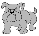 Dibujo Perro Bulldog pintado por jejejejejeje