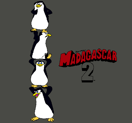 Dibujo Madagascar 2 Pingüinos pintado por slim 