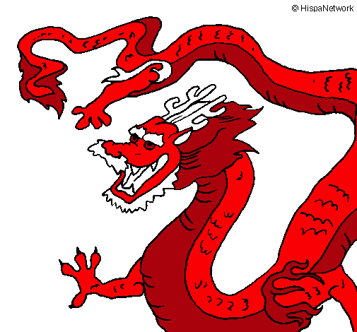 Dibujo Dragón chino pintado por agusbolso