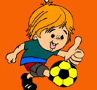 Dibujo Chico jugando a fútbol pintado por helian