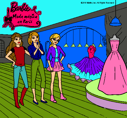 Dibujo Barbie mirando vestidos pintado por lurdes22