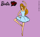 Dibujo Barbie bailarina de ballet pintado por rojo