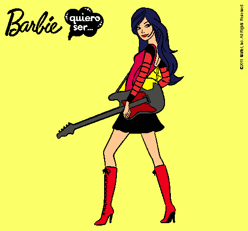 Dibujo Barbie la rockera pintado por zaori18