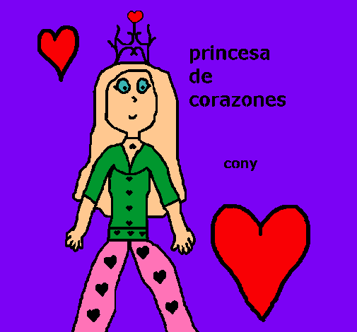 Dibujo Princesa de corazones pintado por lurdes22