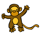 Dibujo Mono pintado por monos 