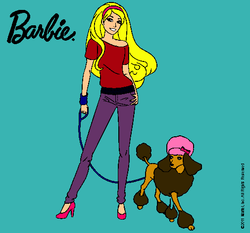 Dibujo Barbie con look moderno pintado por nnerea