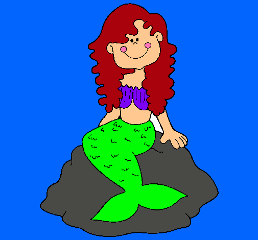 Dibujo Sirena sentada en una roca pintado por Andyy