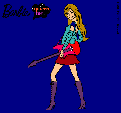 Dibujo Barbie la rockera pintado por mihai