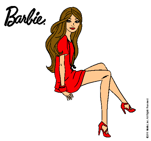 Dibujo Barbie sentada pintado por Amadix