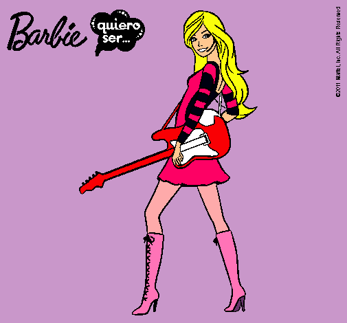 Dibujo Barbie la rockera pintado por annemarie