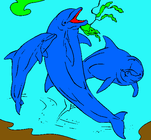 Dibujo Delfines jugando pintado por alraed 