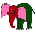 Dibujo Elefante feliz pintado por elefante