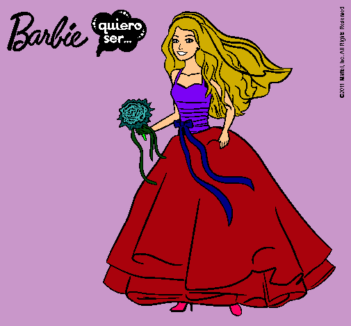 Dibujo Barbie vestida de novia pintado por mihai