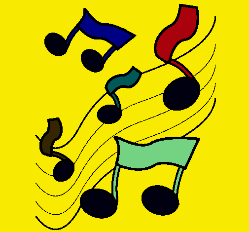 Dibujo Notas en la escala musical pintado por jotapetrov