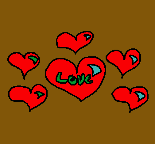 Dibujo Corazones 2 pintado por lurdes22