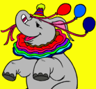 Dibujo Elefante con 3 globos pintado por pallasp