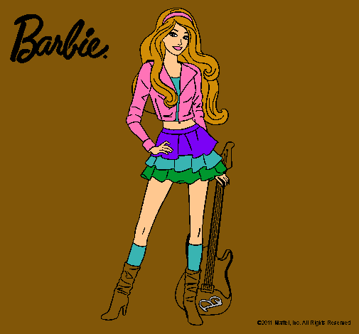 Dibujo Barbie rockera pintado por lurdes22