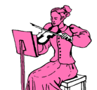 Dibujo Dama violinista pintado por nazareno