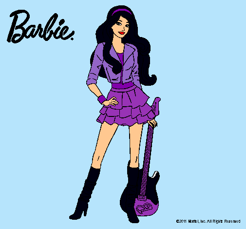 Dibujo Barbie rockera pintado por Amadix