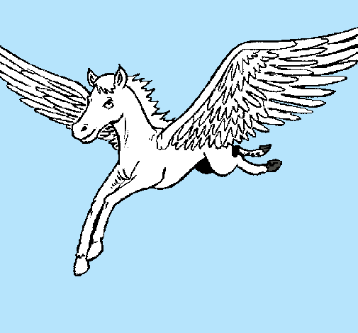 Dibujo Pegaso al vuelo pintado por marta_hm