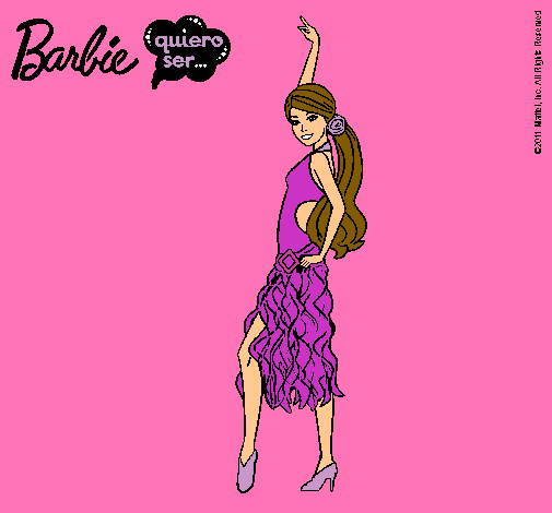 Dibujo Barbie flamenca pintado por andreinar