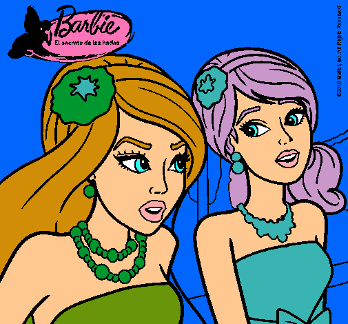 Dibujo Barbie y su amiga pintado por lurdes22