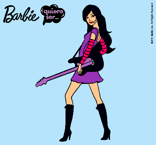 Dibujo Barbie la rockera pintado por Amadix