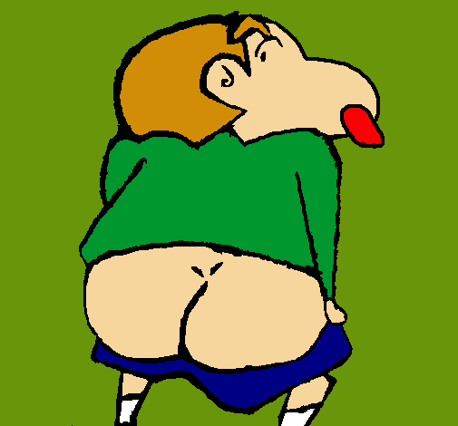 Dibujo Shin Chan pintado por nivek