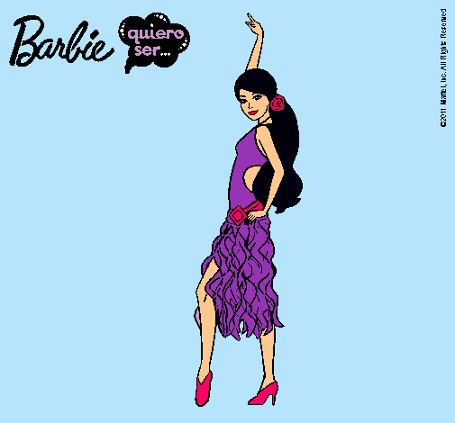 Dibujo Barbie flamenca pintado por Amadix