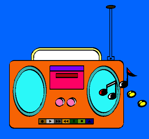 Dibujo Radio cassette 2 pintado por Danis