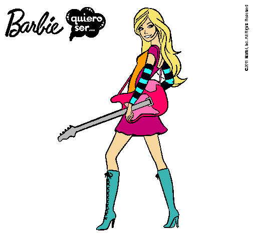 Dibujo Barbie la rockera pintado por patrifeVer