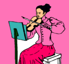 Dibujo Dama violinista pintado por feooo