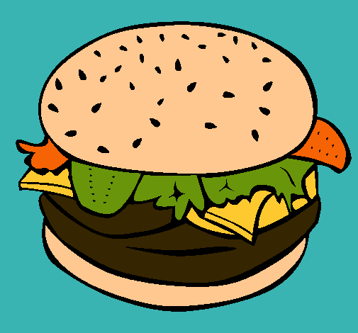 Dibujo Hamburguesa completa pintado por lurdes22